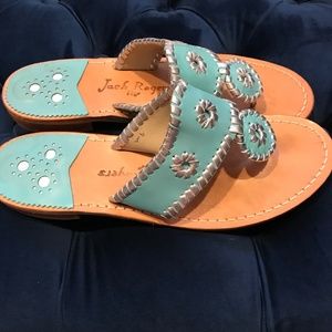 Jack Rogers Turquoise and Tan Sandals